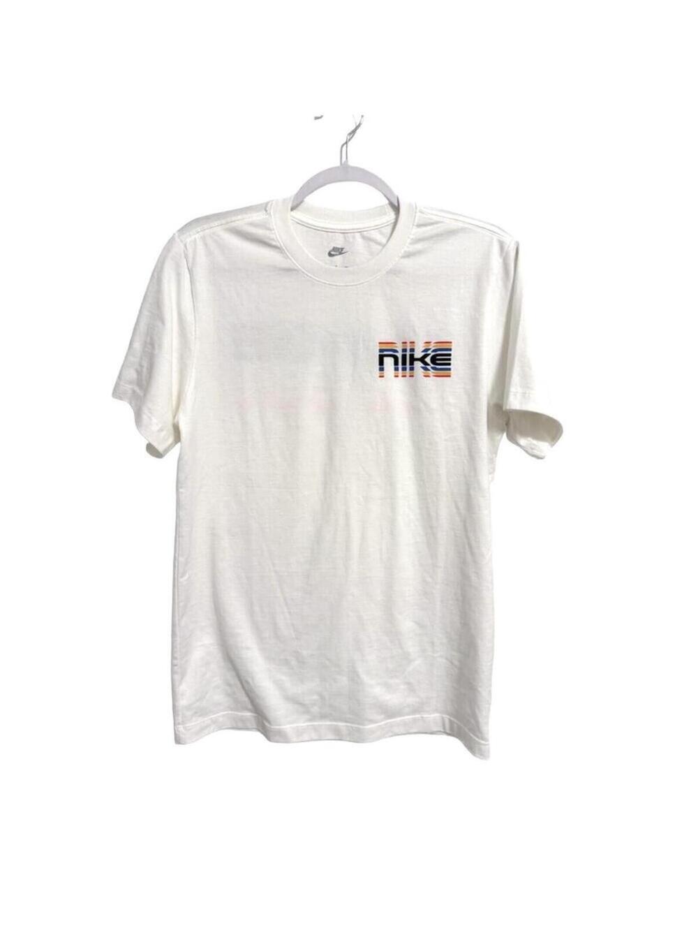 Nike "Just Do It" Multi-Logo Short Sleeve Graphic T-Shirt White Size L